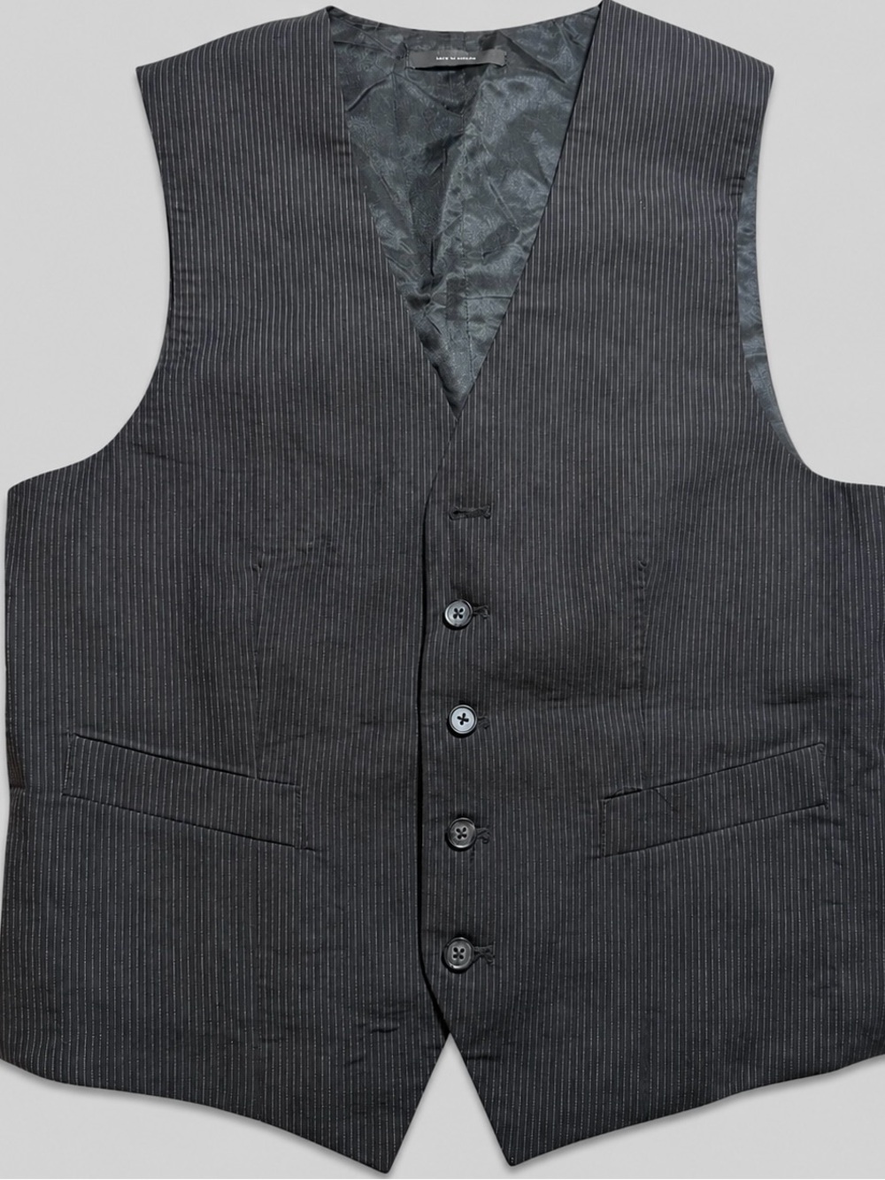 Express Men's Charcoal Pinstripe Vest - Classic Formal Waistcoat